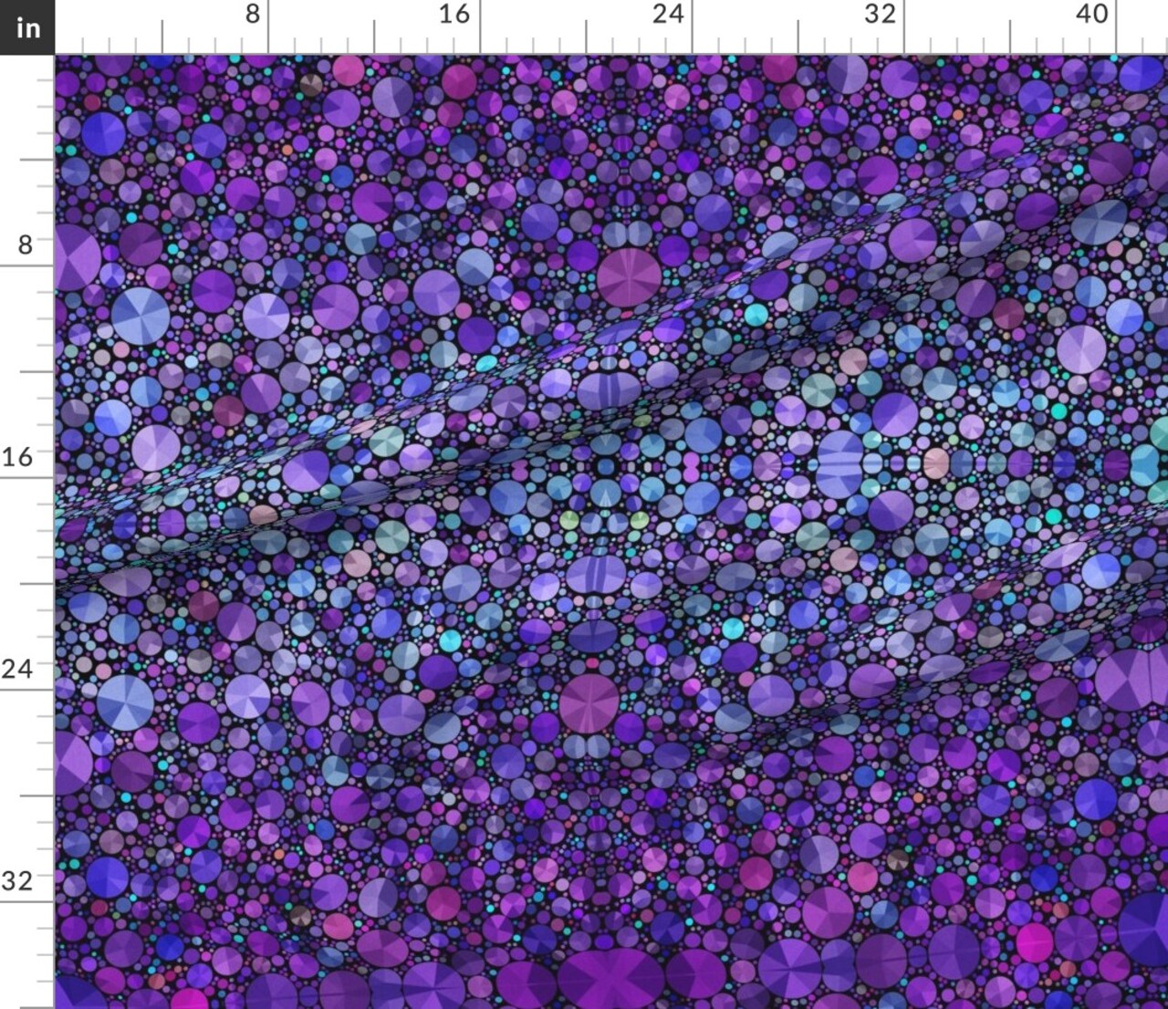 Purple Circles Shapes Black Geometric Abstract Love Custom Printed Fabric by Spoonflower Various Fabrics by the Yard or Fat Quarter